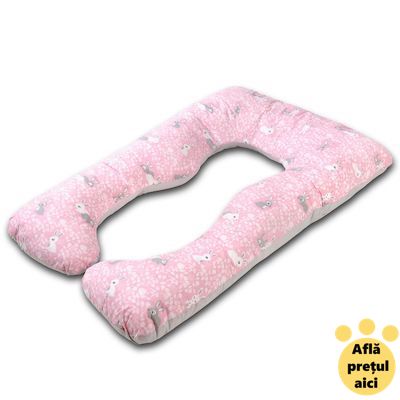 Perna pentru gravide cu forma literei "U" roz