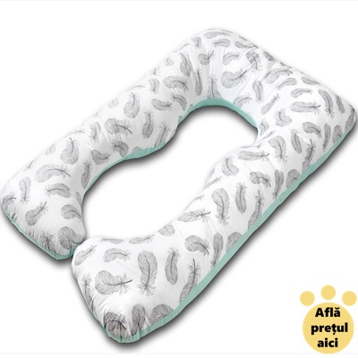 Perna pentru gravide cu forma literei "U" cu pene